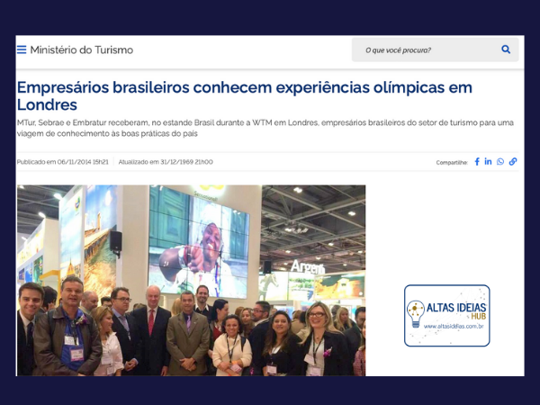 Cris Goulart participa de Benchmarking internacional na WTM Londres, em preparação para os grandes eventos no Brasil