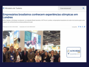 Cris Goulart participa de Benchmarking internacional na WTM Londres, em preparação para os grandes eventos no Brasil
